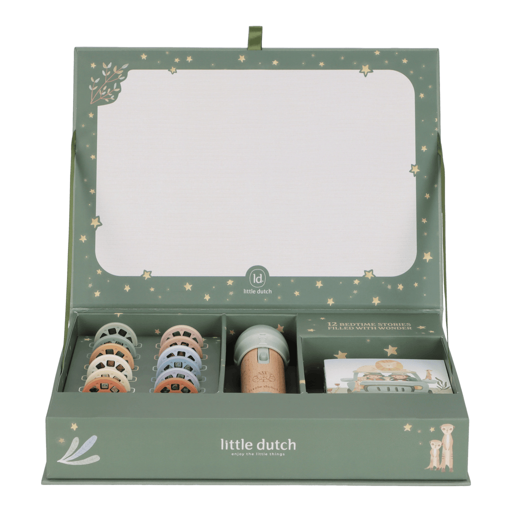 Little Dutch Verhalen Projector Zaklamp Safari Friends | Groen