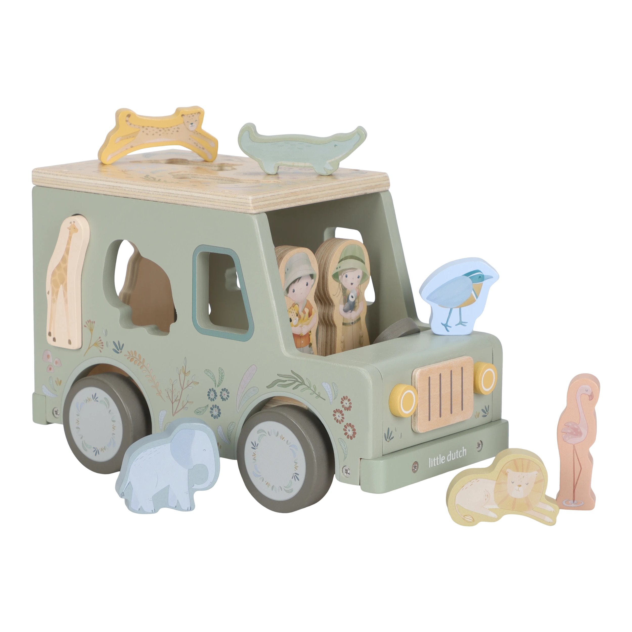 Little Dutch Houten Vormenstoof Safari Auto Safari Friends