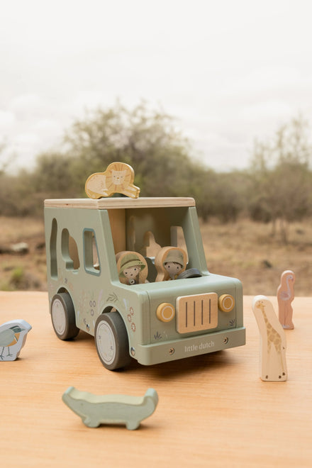 Little Dutch Houten Vormenstoof Safari Auto Safari Friends