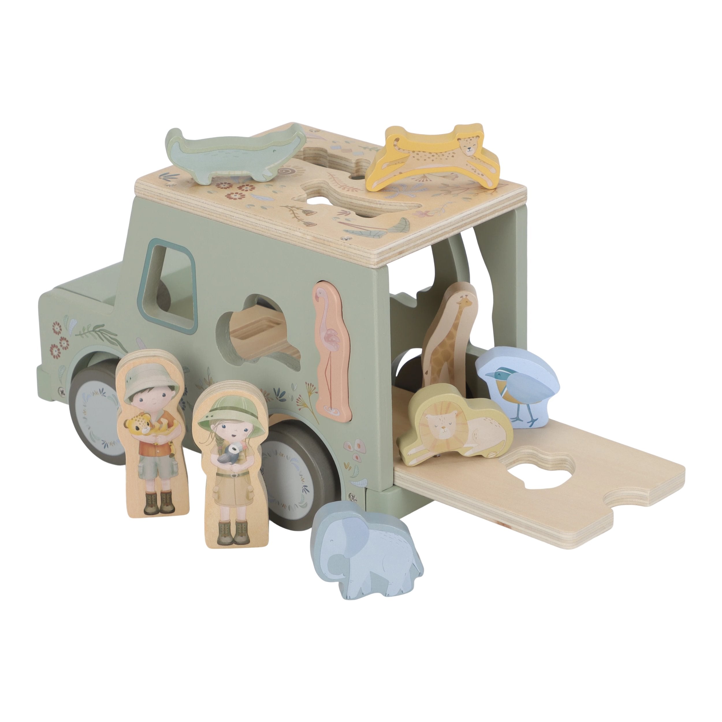Little Dutch Houten Vormenstoof Safari Auto Safari Friends