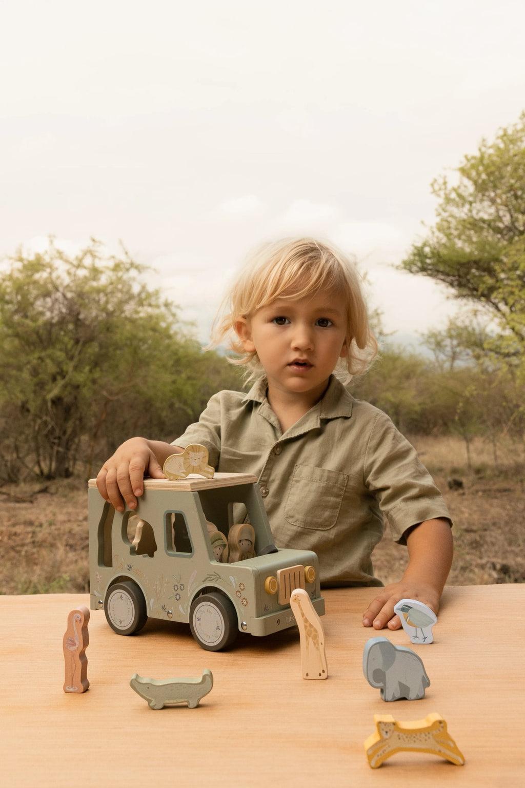 Little Dutch Houten Vormenstoof Safari Auto Safari Friends