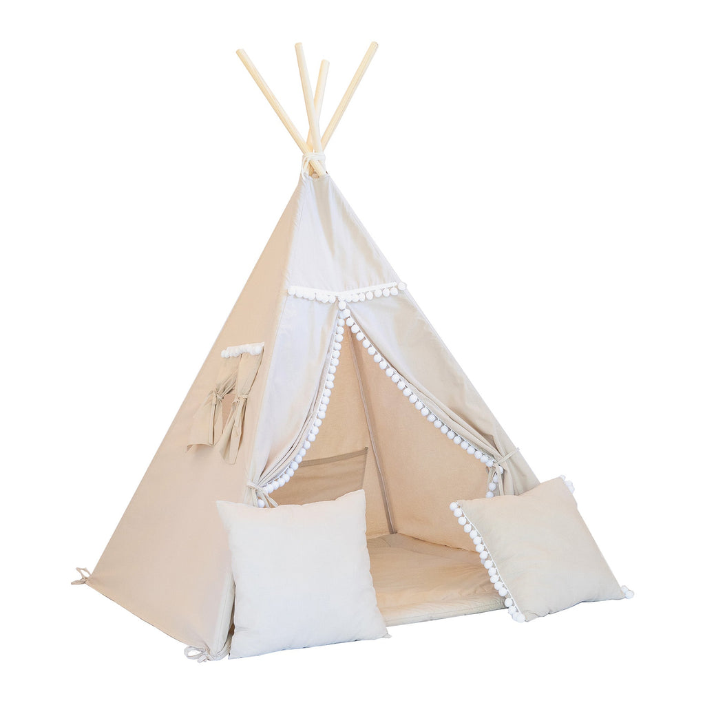 Moje Tipi Tent Met Pompons | Latte