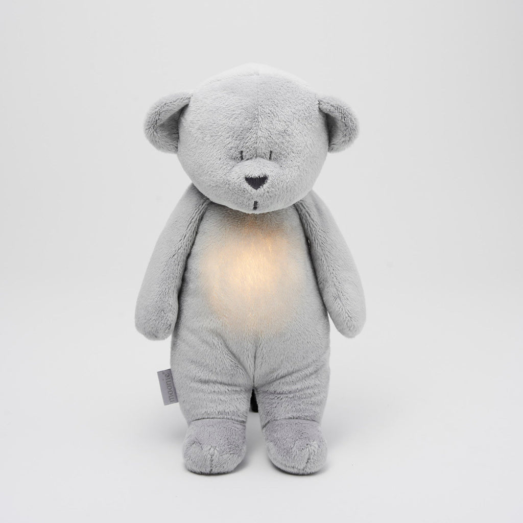 Moonie 2.0 upgrade - Knuffel Hartslag en Licht | Humming Bear Silver - Polyester