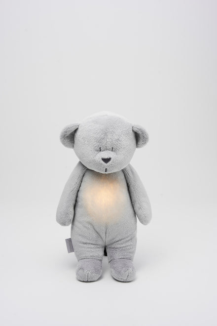 Moonie 2.0 upgrade - Knuffel Hartslag en Licht | Humming Bear Silver - Polyester