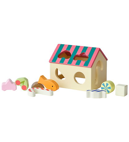 Kid's Concept houten vormenstoof huisje met sorteerblokken