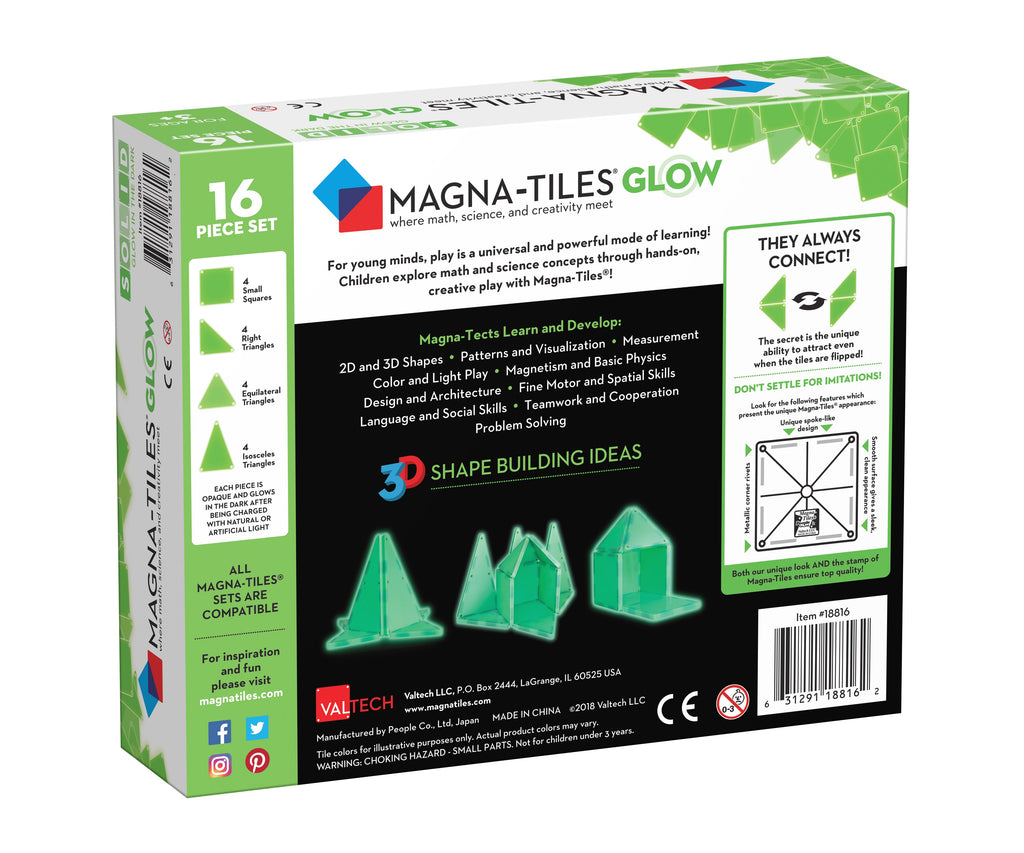 Magna-Tiles Glow In The Dark | 16 Stuks