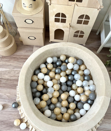 Moje Ballenbad Soft Velvet 90x40cm | Ecru