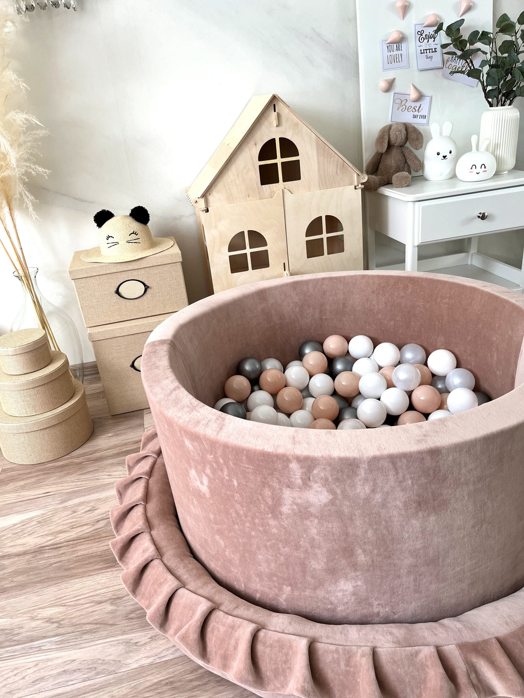 Moje Ballenbad Soft Velvet 90x40cm | Dark Beige