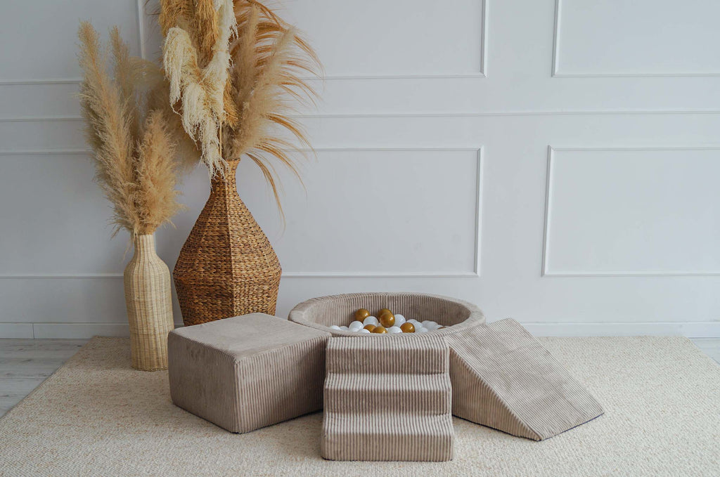 Moje Ballenbad Rond & Playset Elementen 3st Velvet Rib | Beige