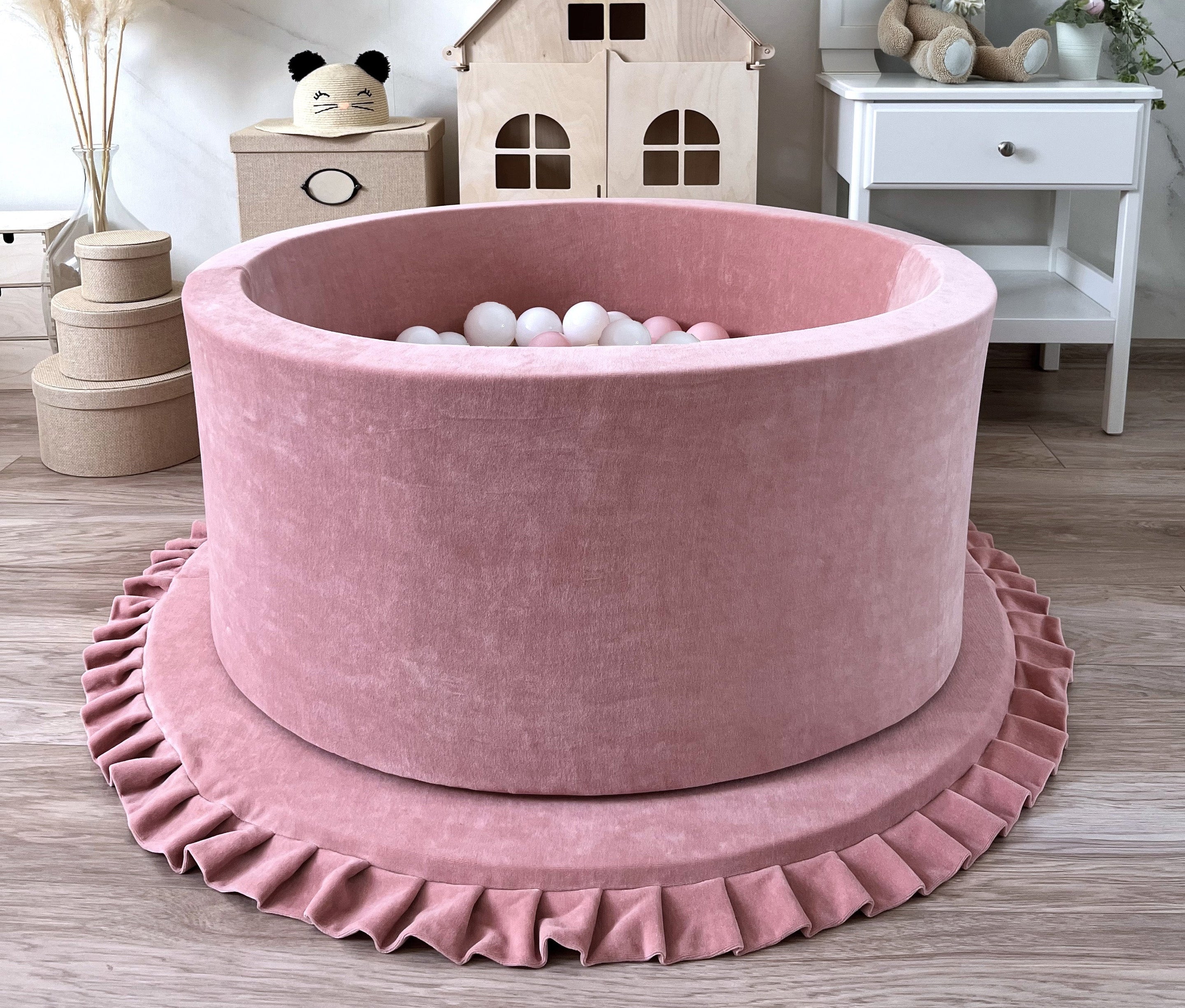 Moje Ballenbad Soft Velvet 90x40cm | Raspberry Pink