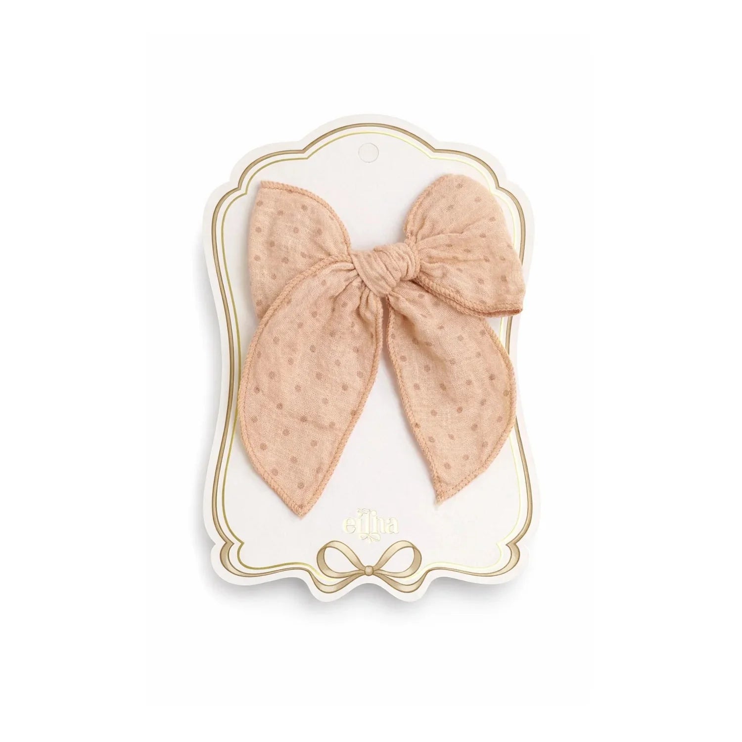 Mrs. Ertha Fable Bow Clip | Blush Dots