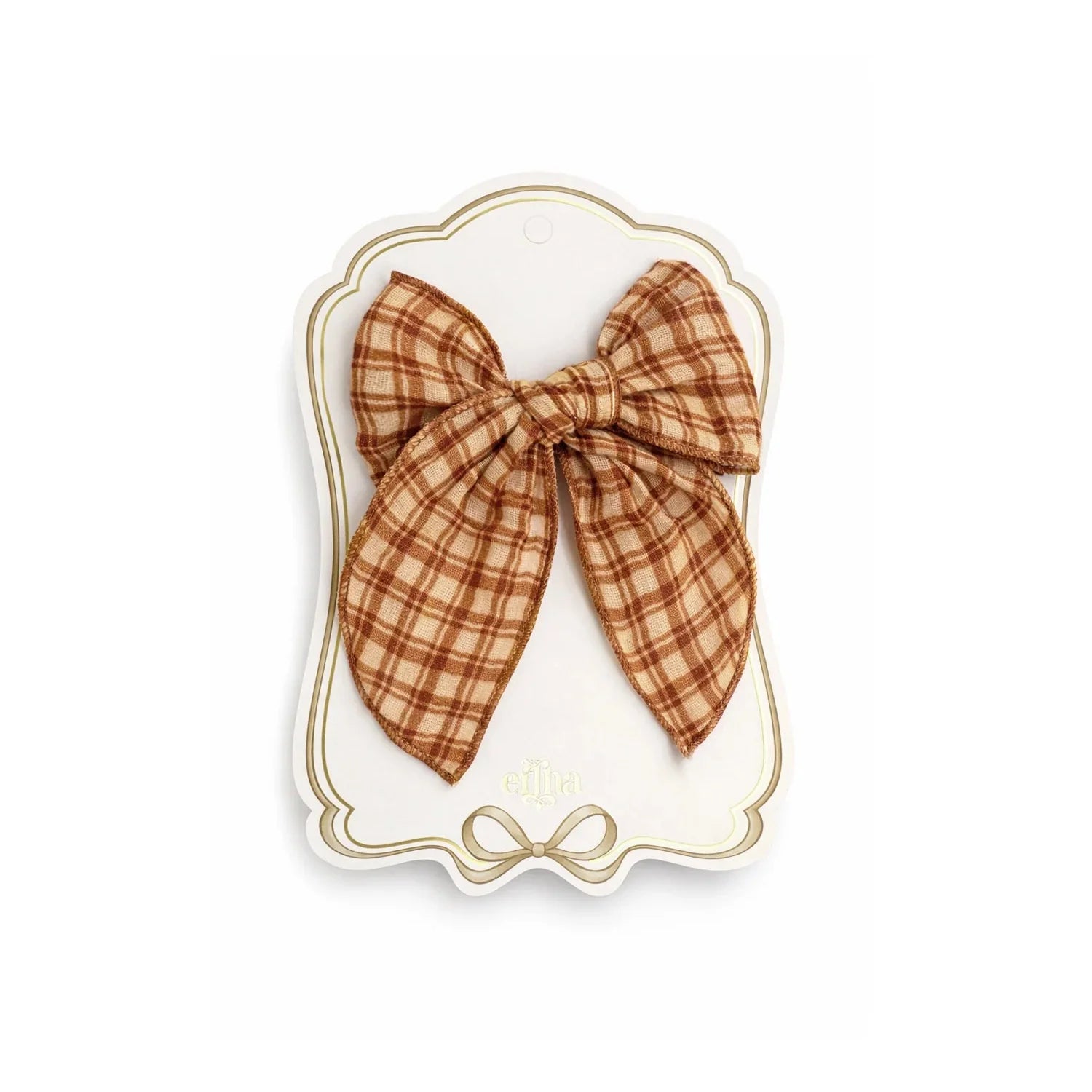 Mrs. Ertha Fable Bow Clip | Honey Plaid