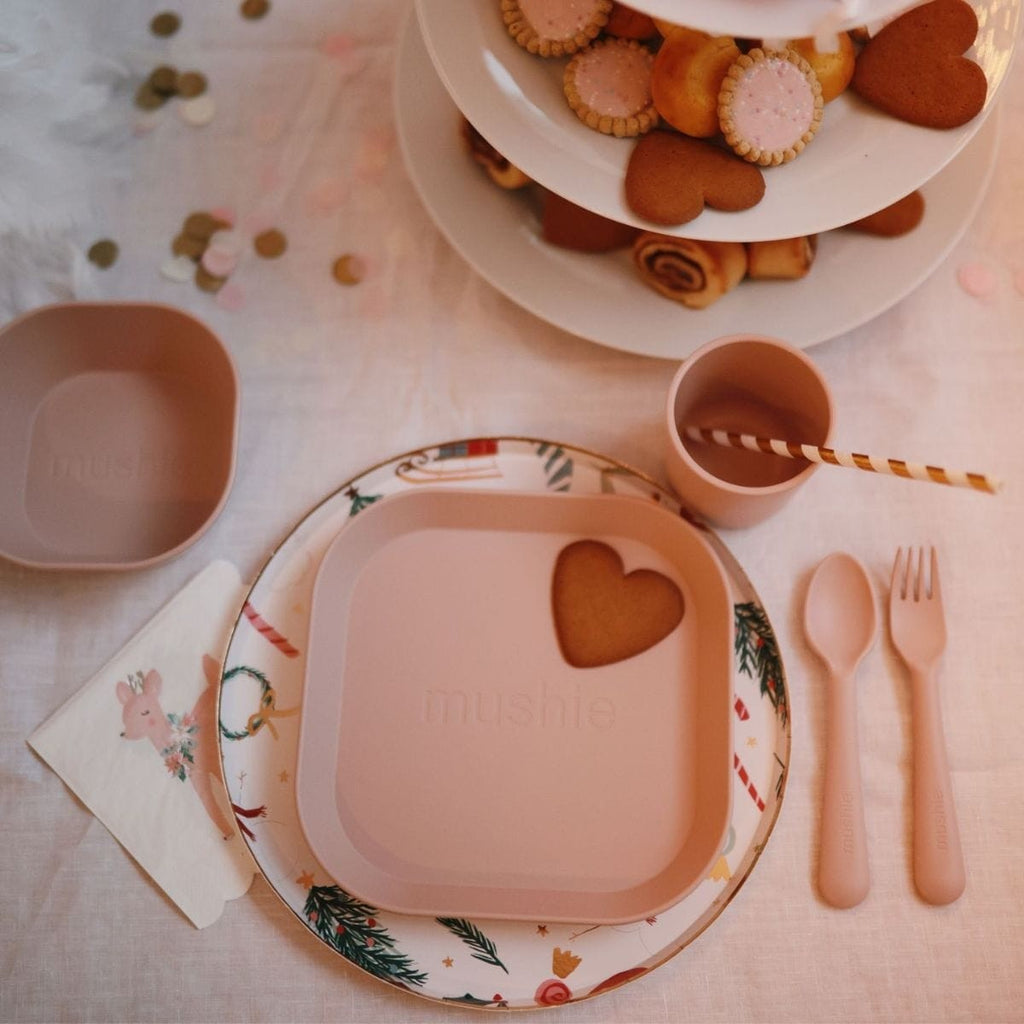 Mushie Bestek Vork & Lepel | Blush
