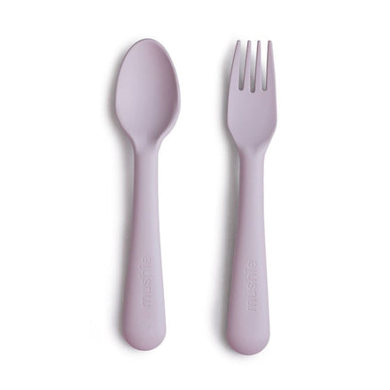 Mushie Bestek Vork & Lepel | Soft Lilac