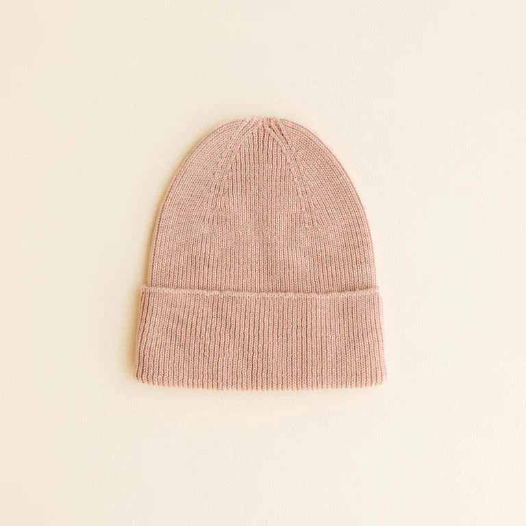 Hvid Newborn Beanie Fonzie 0-6M | Rose