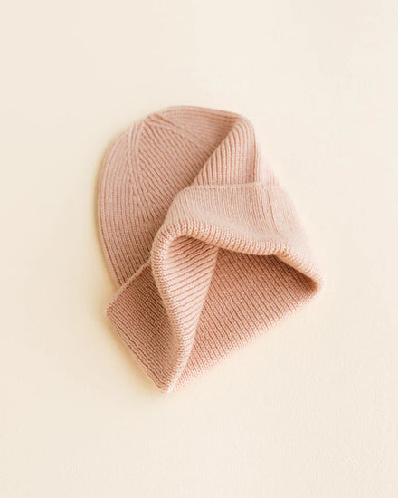 Hvid Newborn Beanie Fonzie 0-6M | Rose