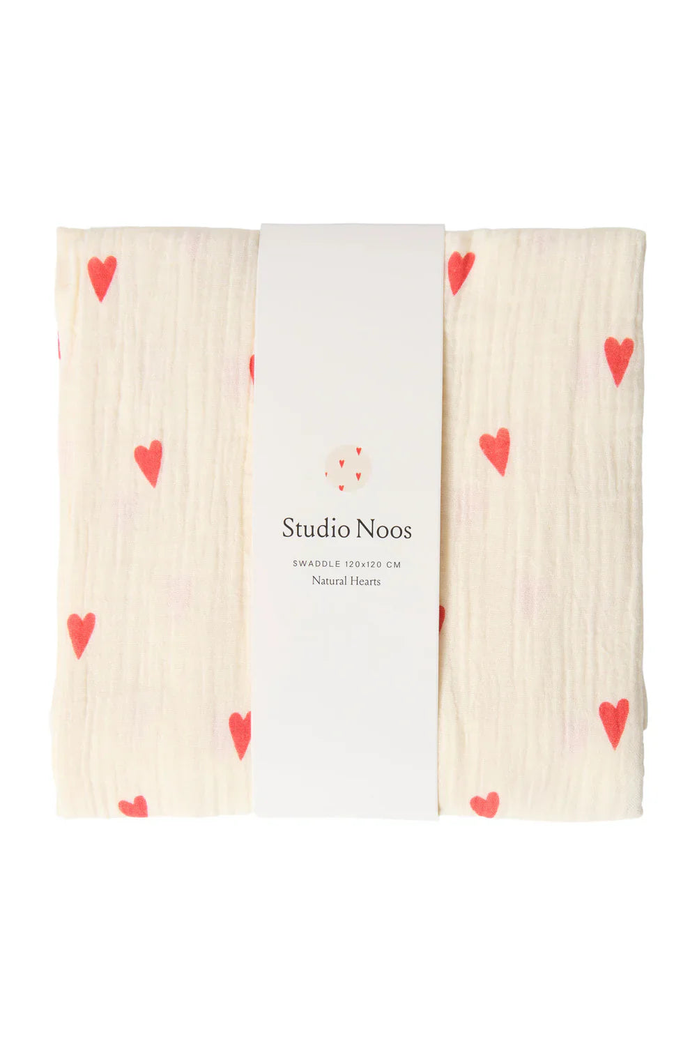 Studio Noos Tetra doek | Natural Hearts 120x120 cm