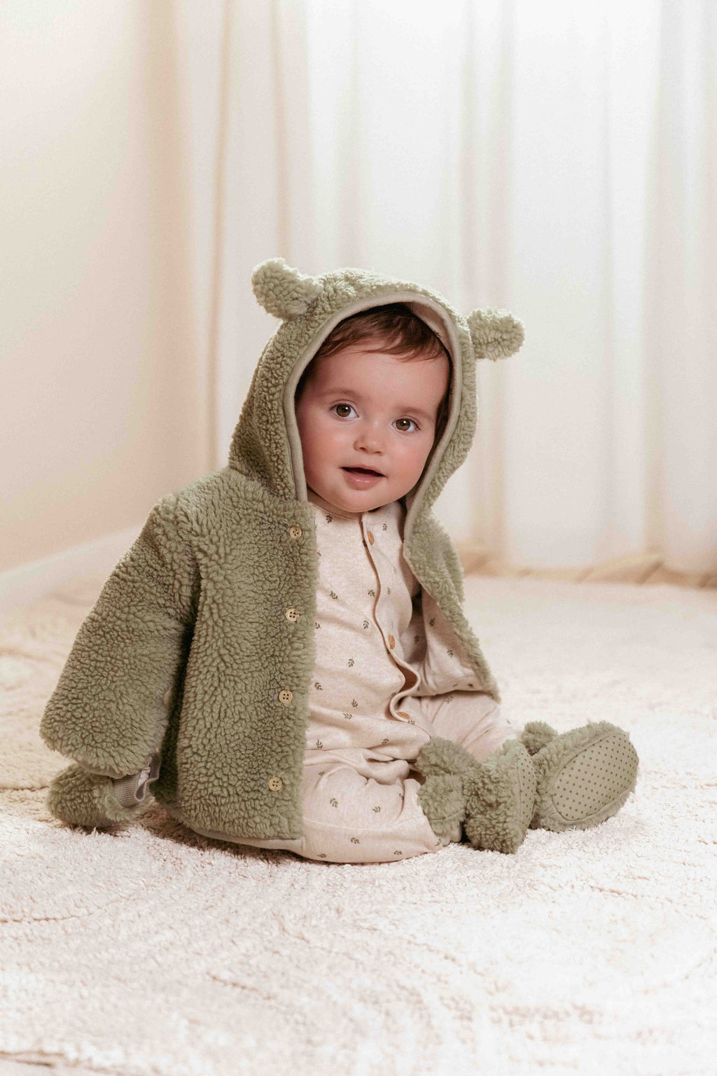 Little Dutch Teddy slofjes | Soft Green