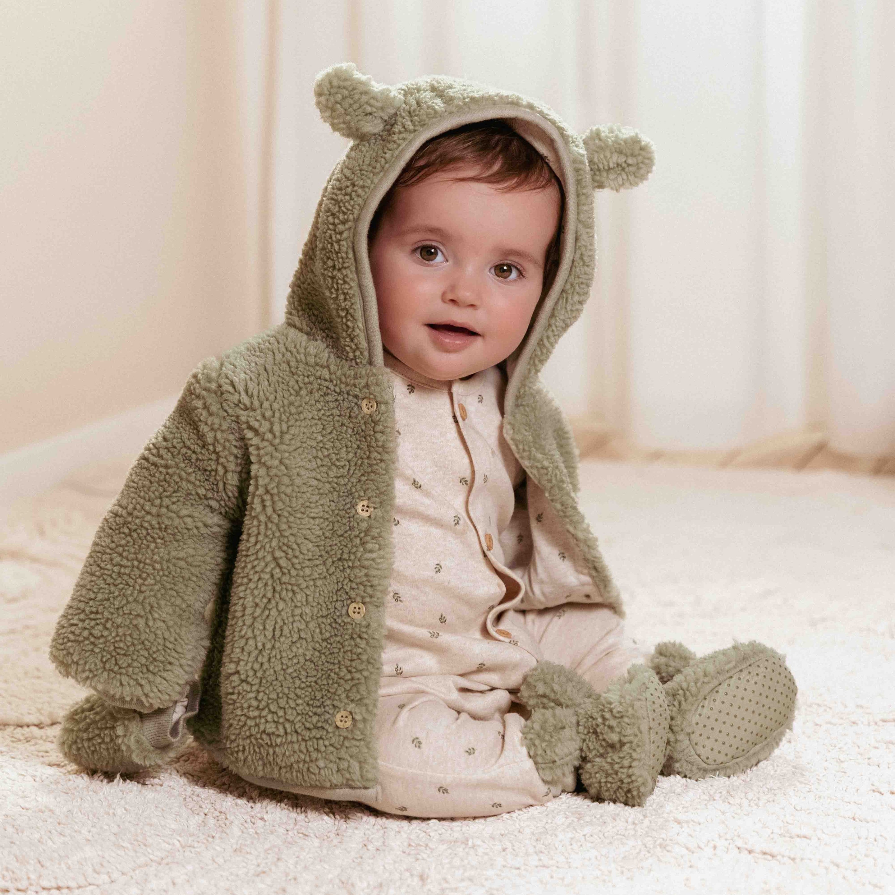 Little Dutch Teddy vestje | Soft Green