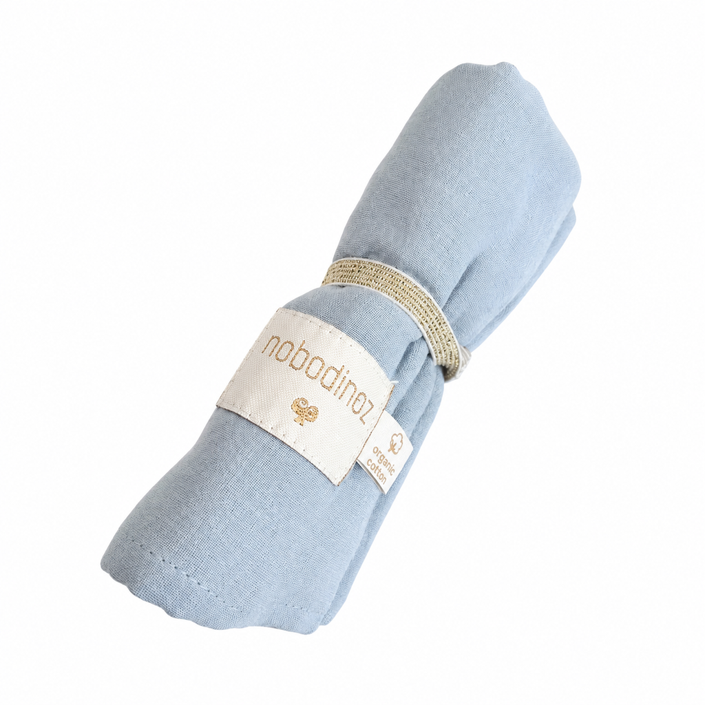 * Nobodinoz Baby Love Swaddle 70x70cm | Riviera Blue