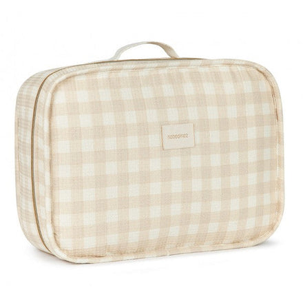 * Nobodinoz Victoria Baby Suitcase 36x26x11cm | Ivory Checks