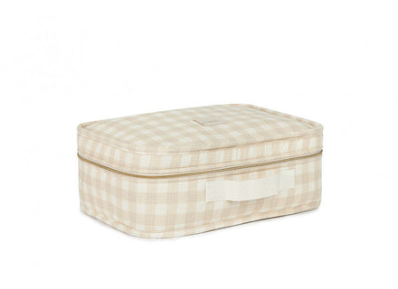 * Nobodinoz Victoria Baby Suitcase 36x26x11cm | Ivory Checks