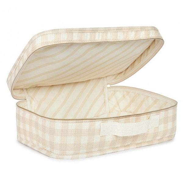 * Nobodinoz Victoria Baby Suitcase 36x26x11cm | Ivory Checks