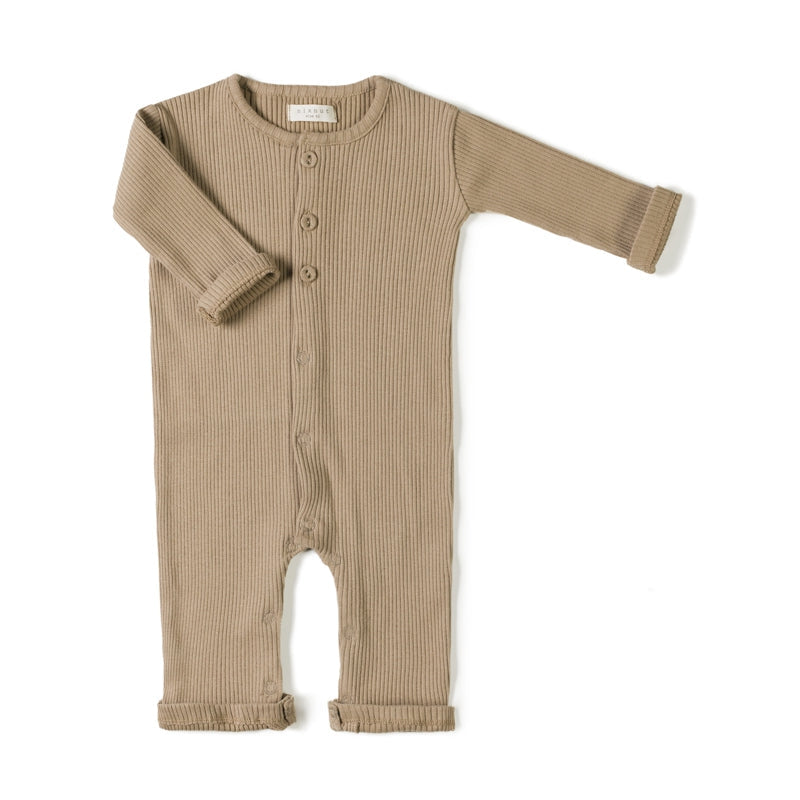 Nixnut Rib Onesie Maat 62 | Biscuit*