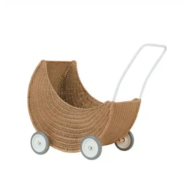 Olli Ella Rattan Poppenwagen Natural | Moon