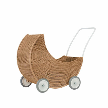 Olli Ella Rattan Poppenwagen Natural | Moon