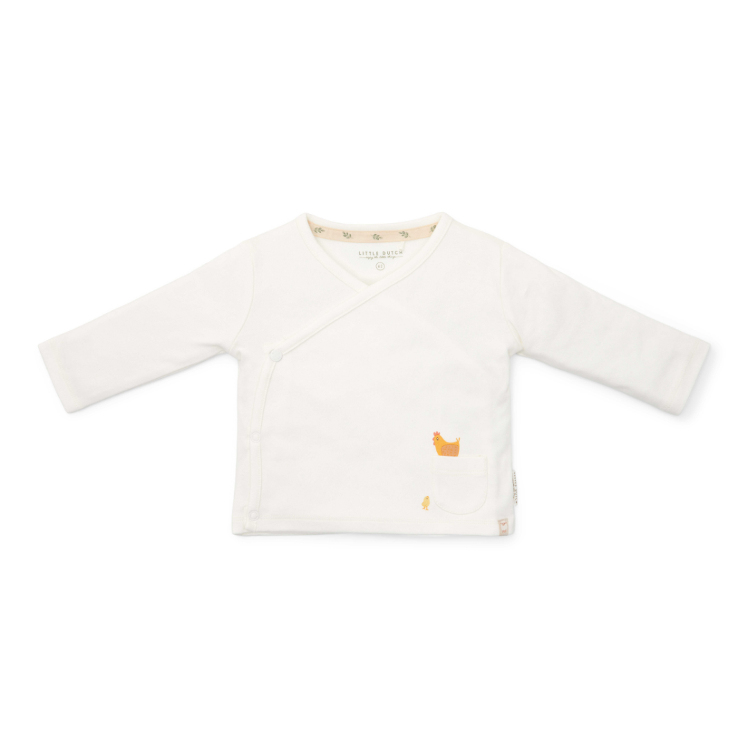 Little Dutch Newborn Noos Little Farm T-Shirt Overslag Lange Mouw | Off White