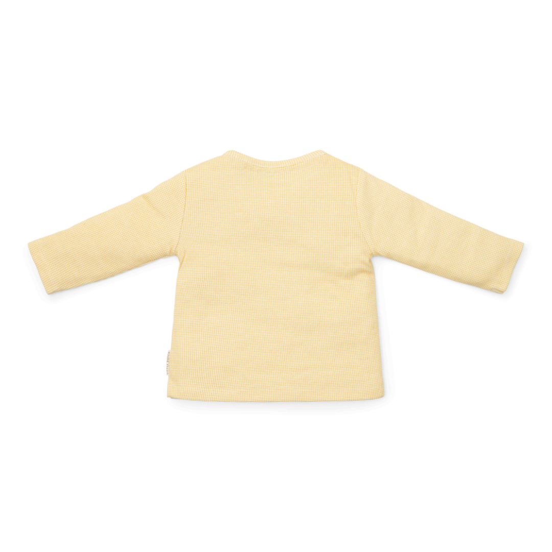 Little Dutch Newborn Noos Little Farm T-Shirt Overslag Lange Mouw | Warm Yellow Check