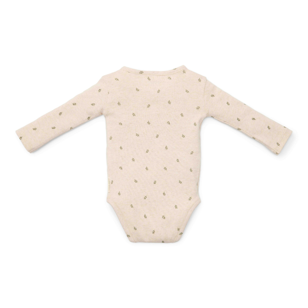 Little Dutch Newborn Noos Little Farm Romper Overslag Lange Mouw | Green Leaves