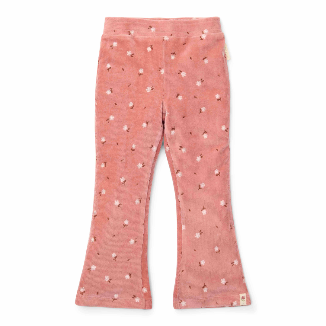 Little Dutch Kleuter Winter Flared Broek Warm Rose Flowers | Roze