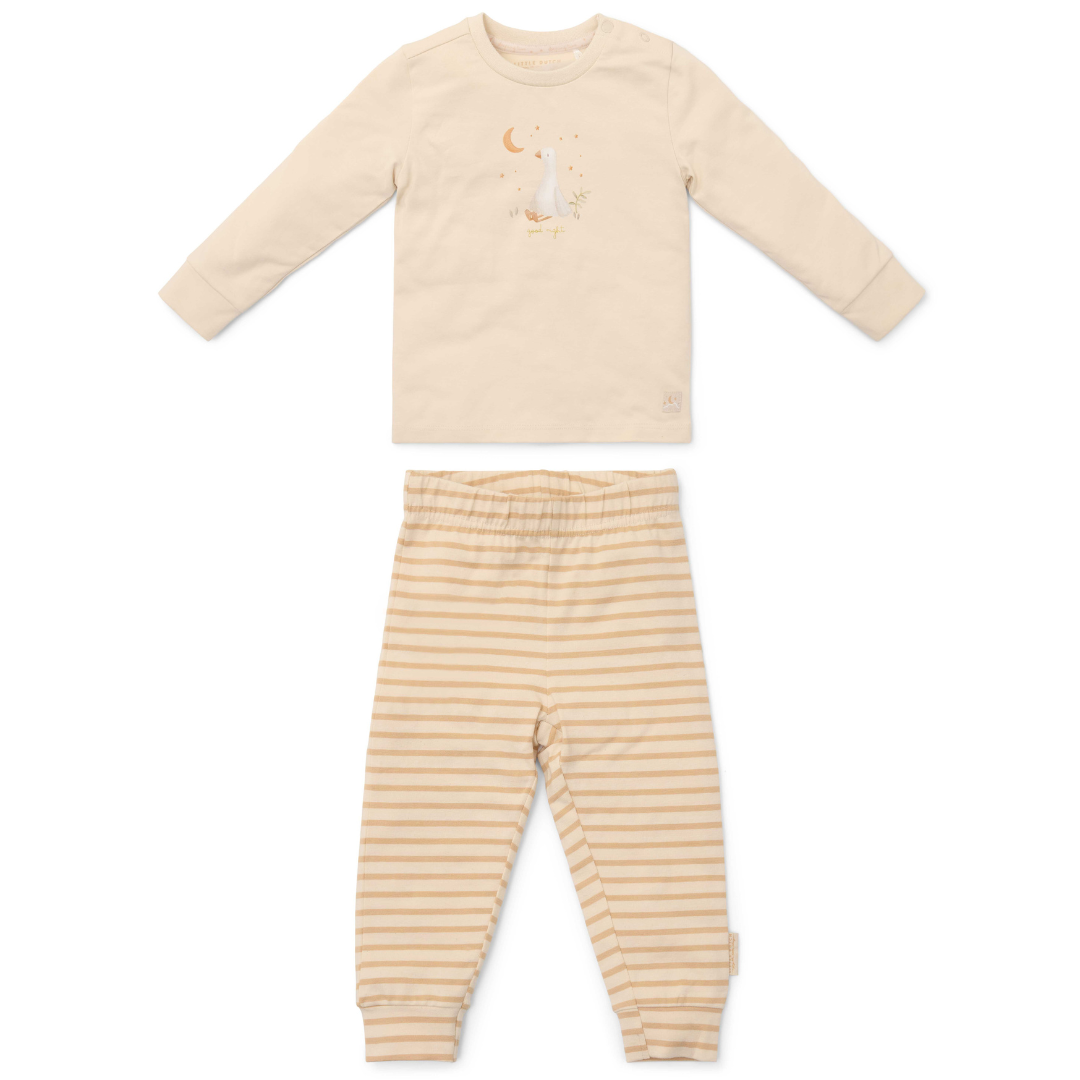 Little Dutch Twee-delige Pyjama Natural Stripes | Zand