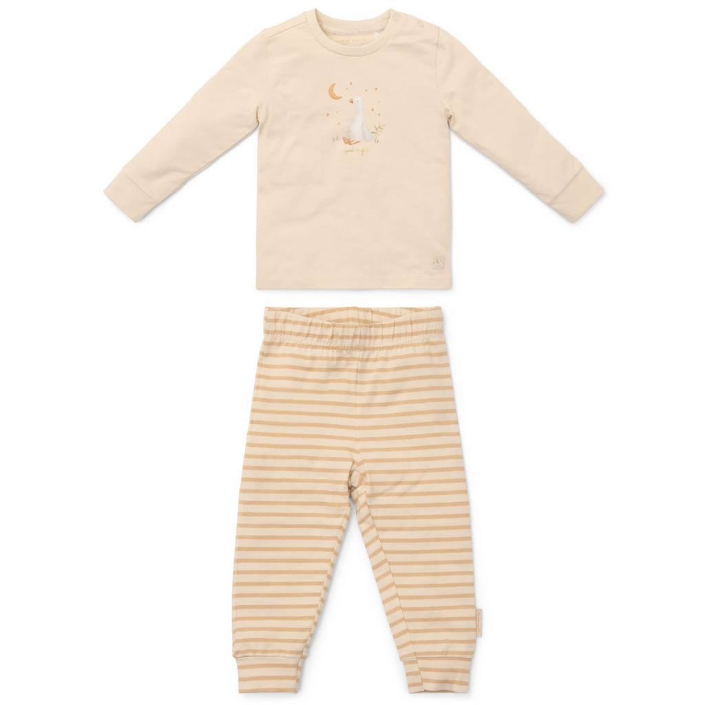 Little Dutch Twee-delige Pyjama Natural Stripes | Zand