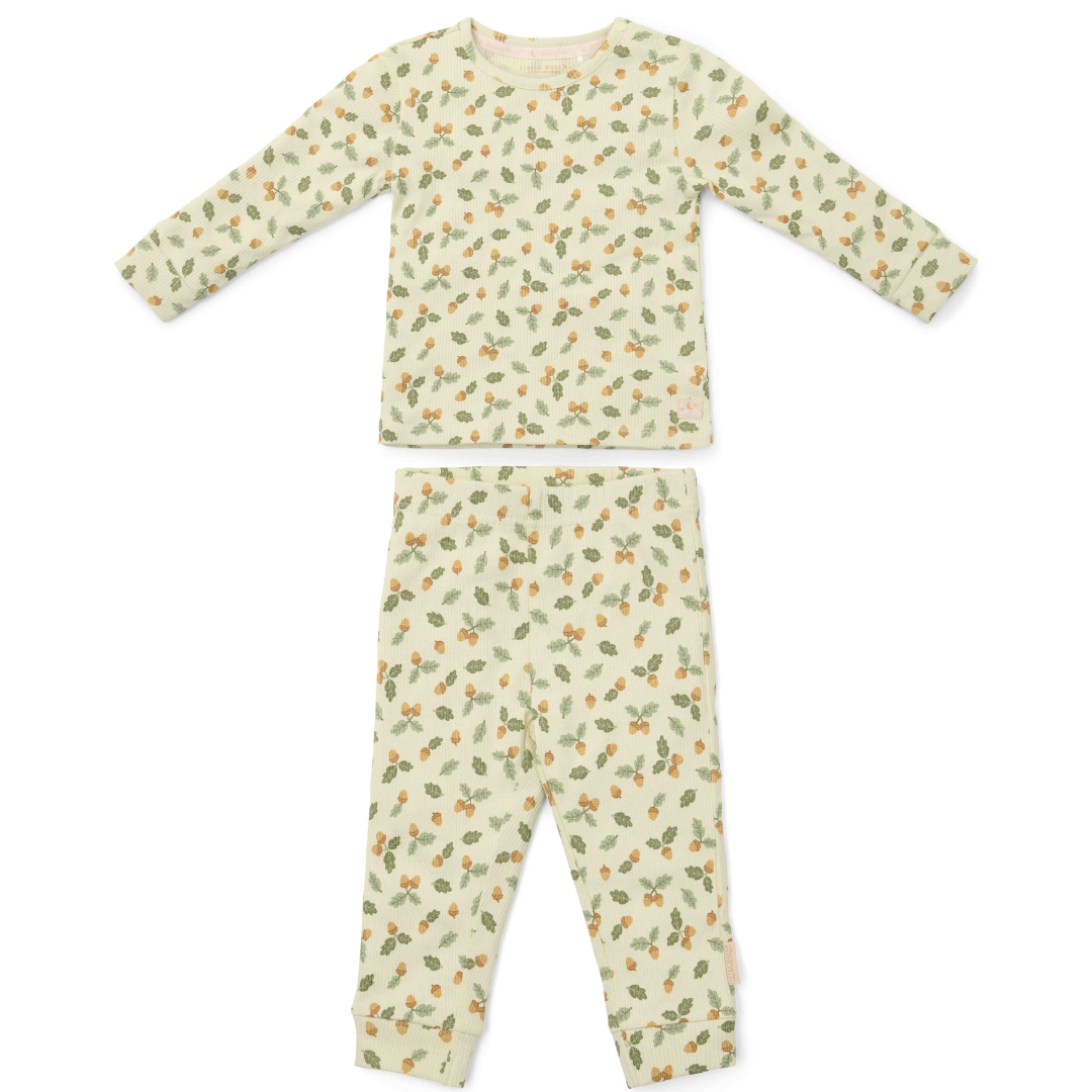 Little Dutch Twee-delige Pyjama Forest Leaves | Groen