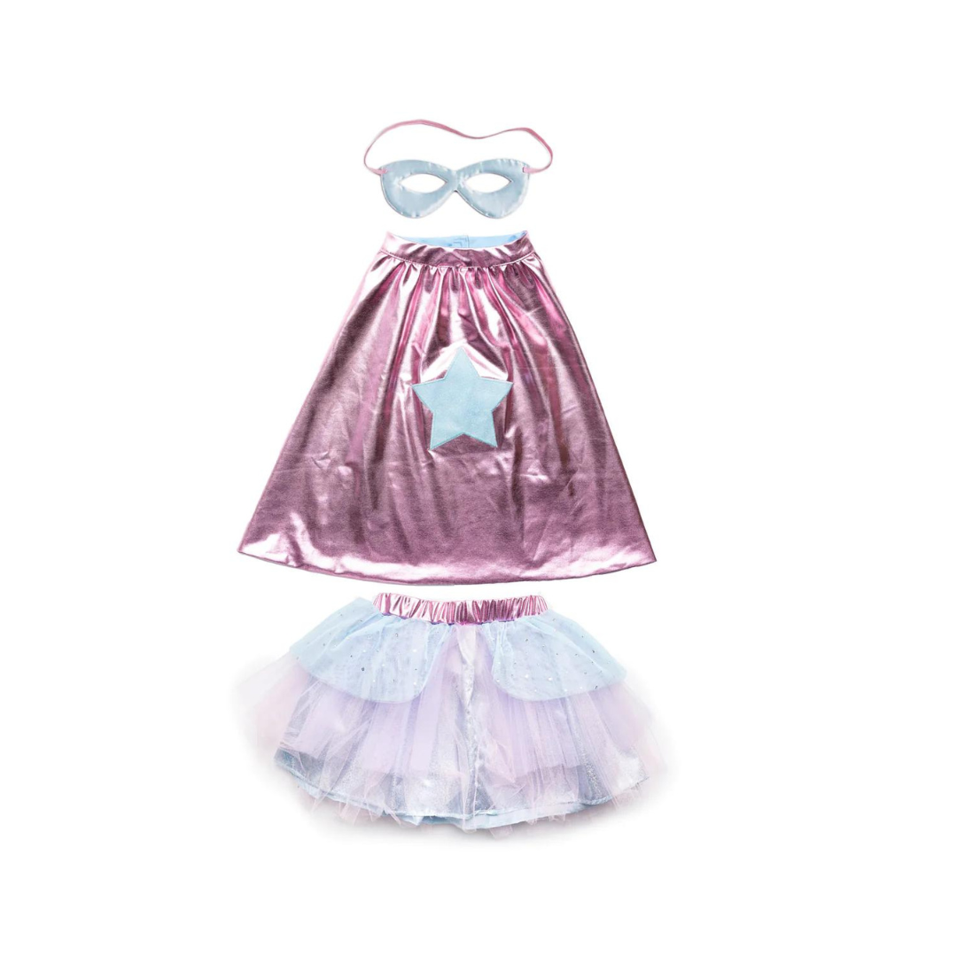 Great Pretenders Super-duper Tutu Cape & Masker Metallic Pink/Light Blue | 4-6Y