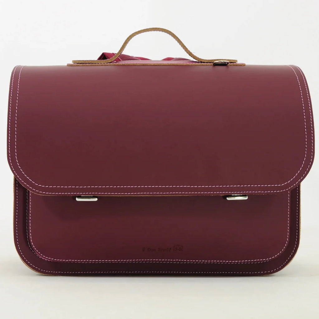 Own Stuff Lederen Boekentas Bicolor | Aubergin - Plum