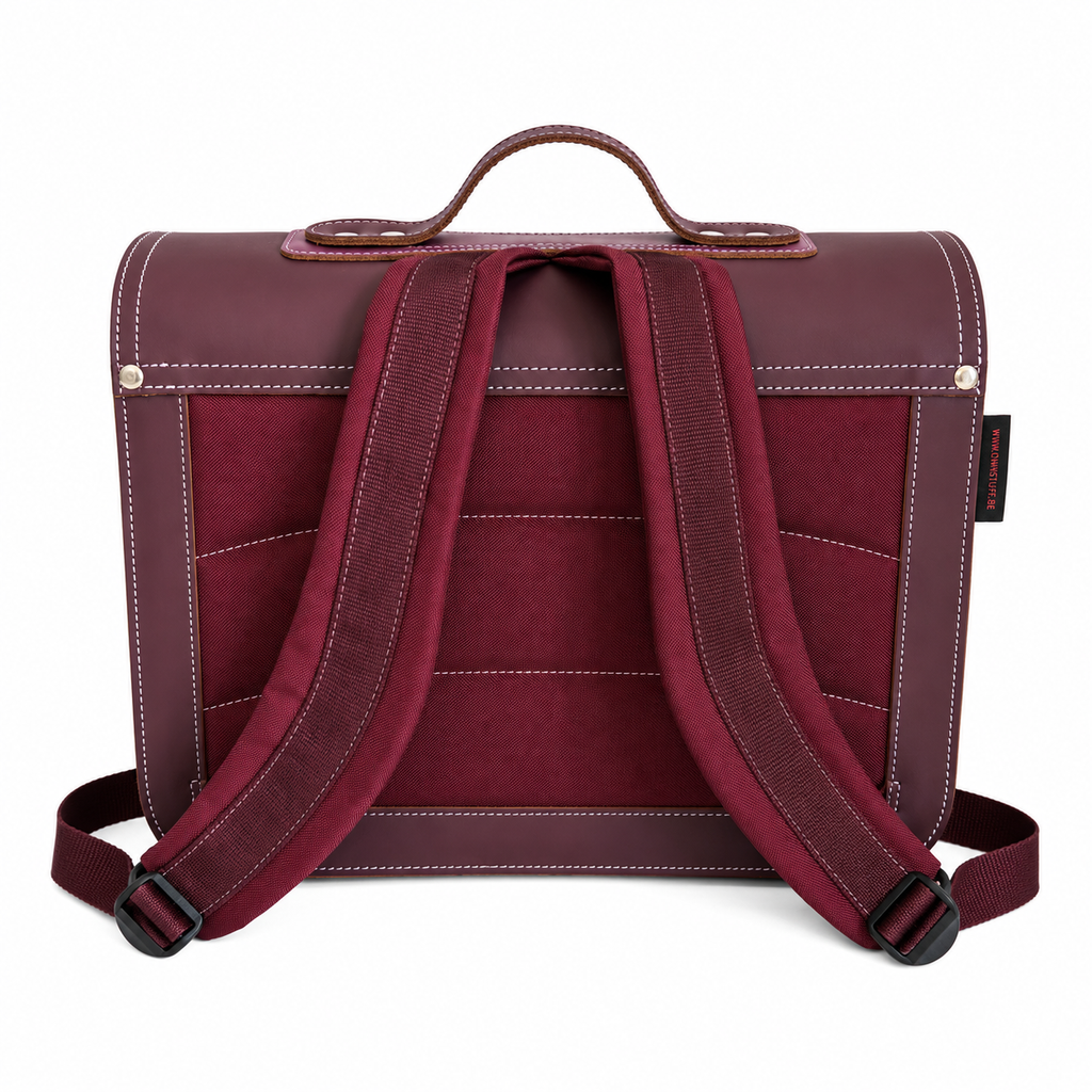 Own Stuff Lederen Boekentas Bicolor | Aubergin - Plum