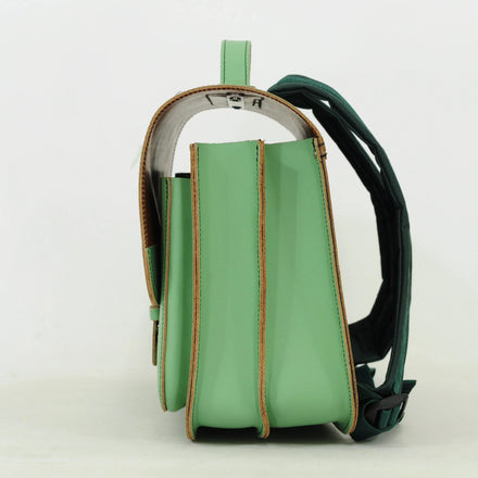 Own Stuff Lederen Boekentas Dino | Pastel Green