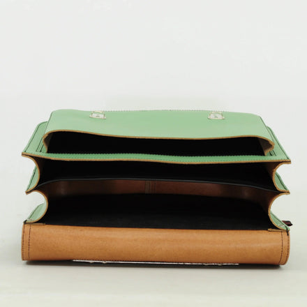Own Stuff Lederen Boekentas Dino | Pastel Green