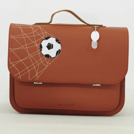 Own Stuff Lederen Boekentas Football | Chestnut