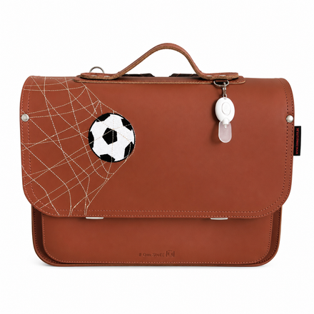 Own Stuff Lederen Boekentas Football | Chestnut