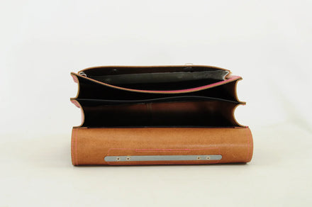 Own Stuff Lederen Boekentas Leopard | Peach