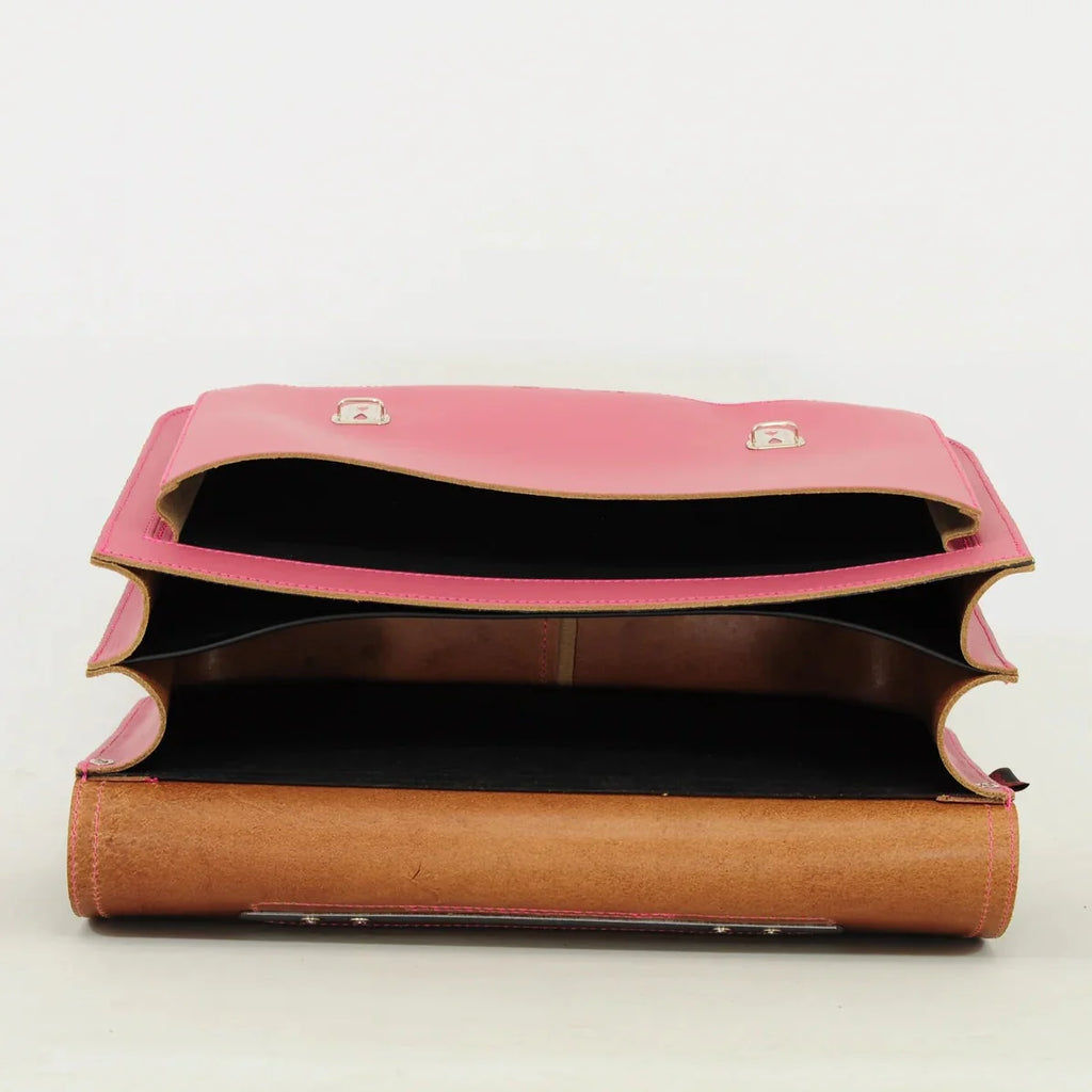 Own Stuff Lederen Boekentas Wildflowers | Antique Pink