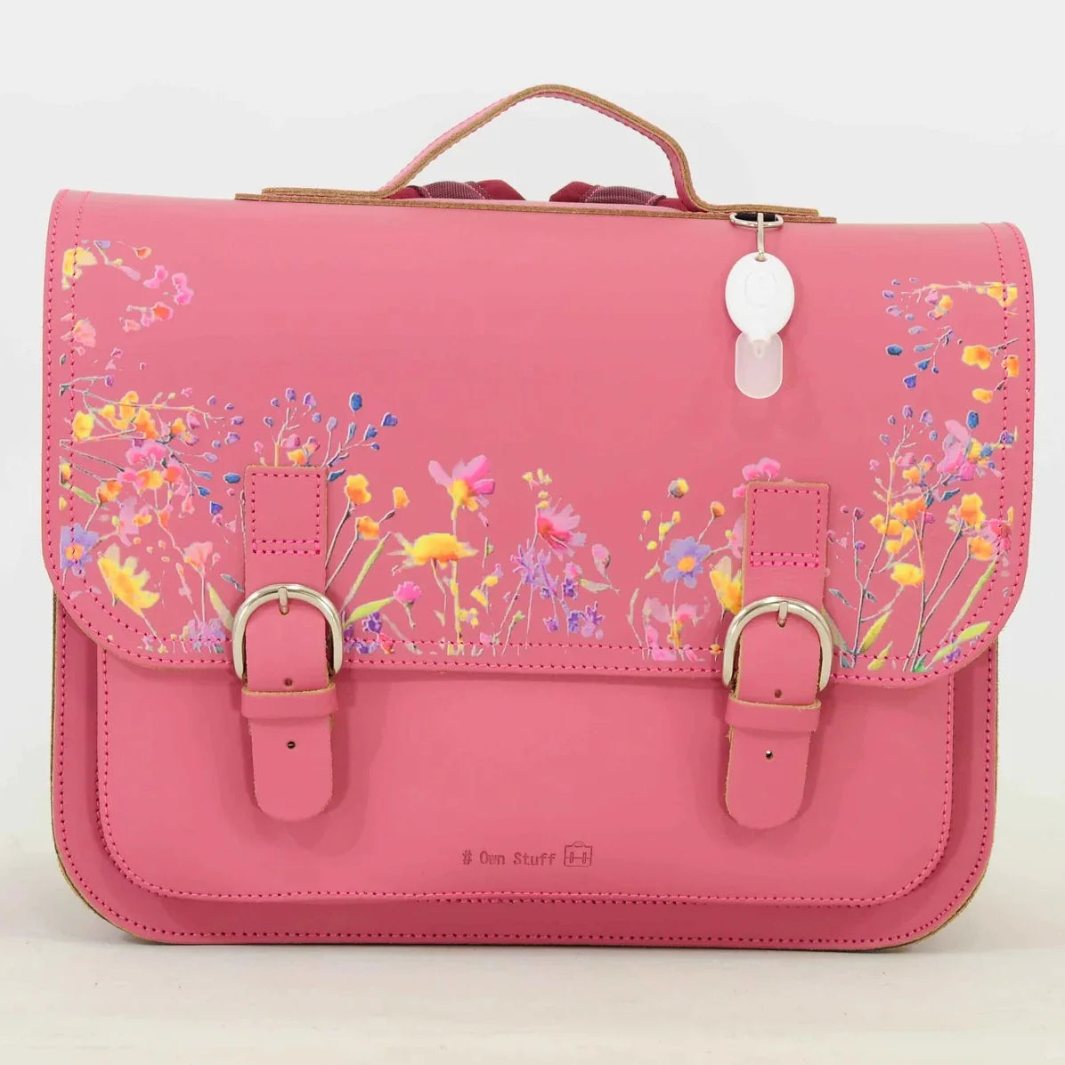 Own Stuff Lederen Boekentas Wildflowers | Antique Pink
