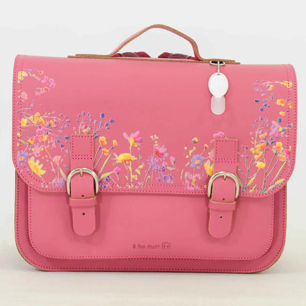 Own Stuff Lederen Boekentas Wildflowers | Antique Pink