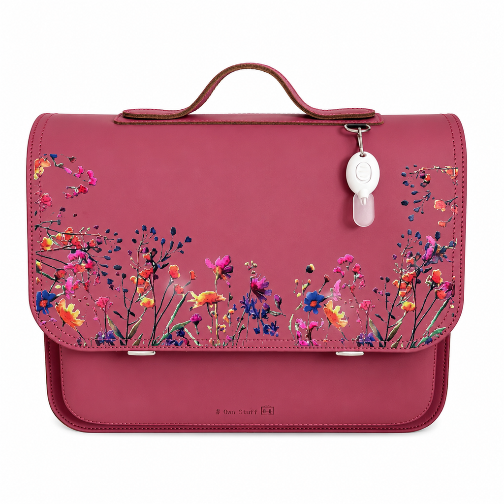 Own Stuff Lederen Boekentas Wildflowers | Antique Pink