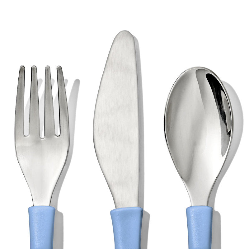 Oxo Tot Vork, Lepel en Mes 3Y+ Dusk, blauw kinderbestek vooraanzicht